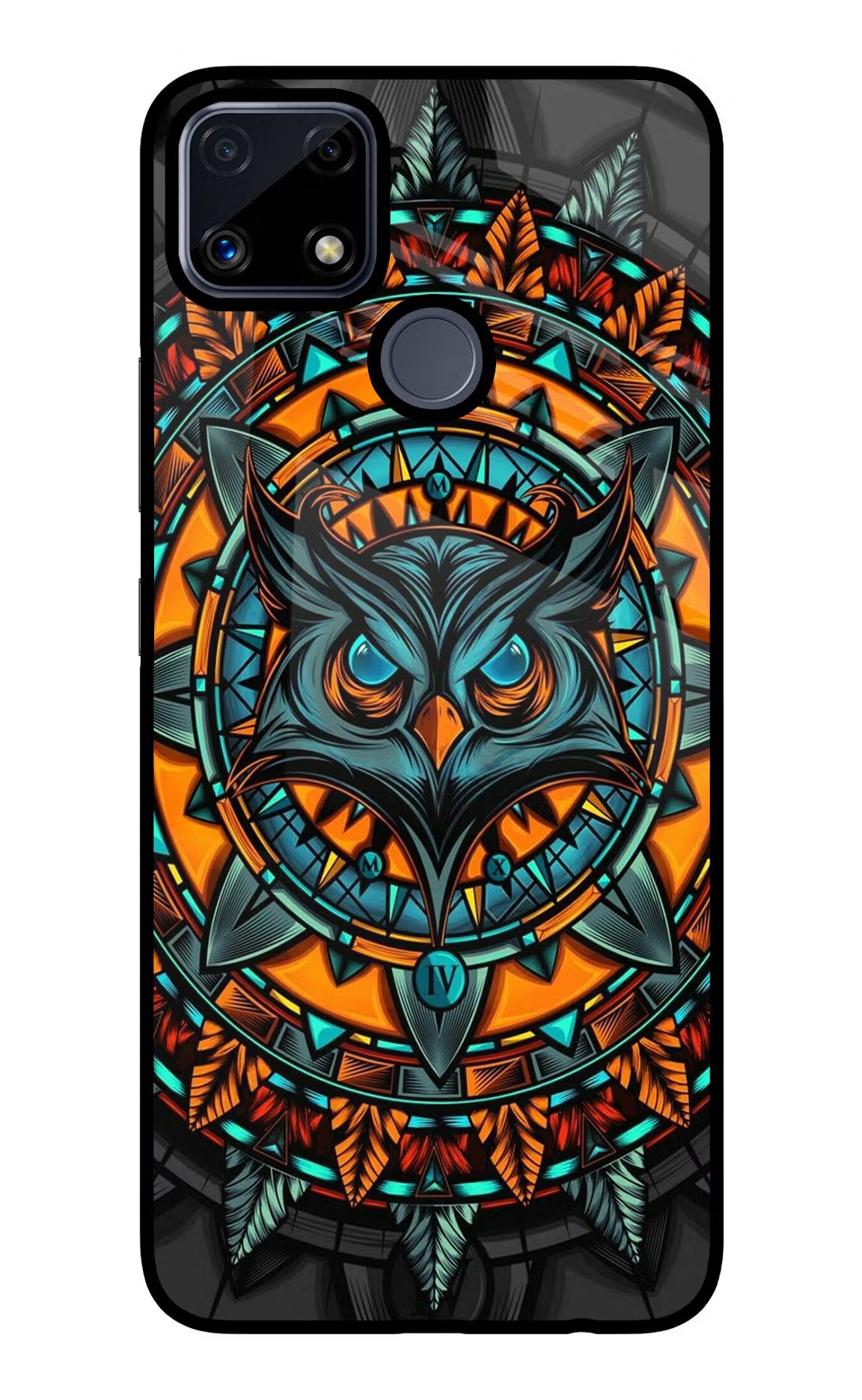 Angry Owl Art Realme C25/C25s Glass Case Back Cover by Casekaro