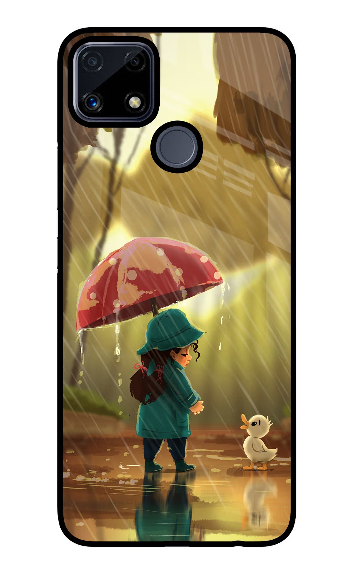 Rainy Day Realme C25/C25s Glass Case Back Cover by Casekaro