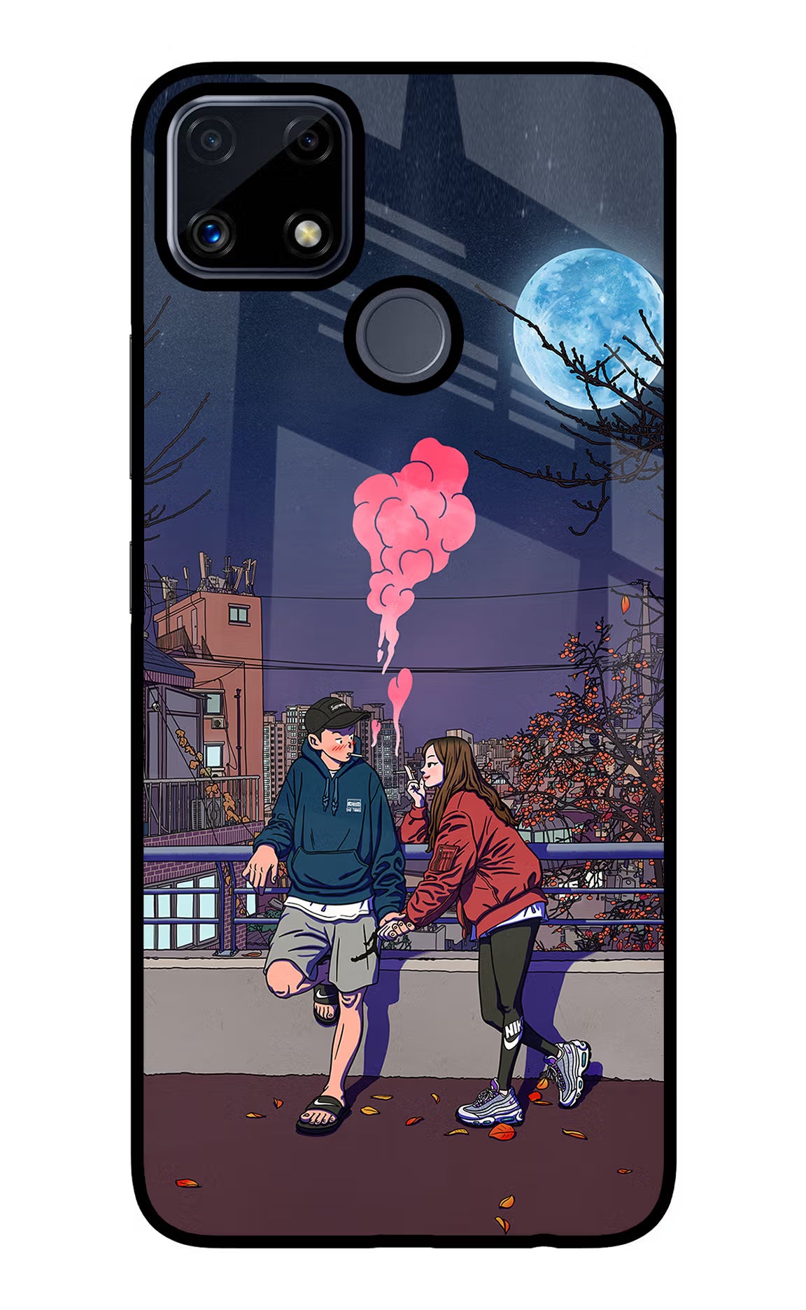 Chilling Couple Realme C25/C25s Glass Case Back Cover by Casekaro