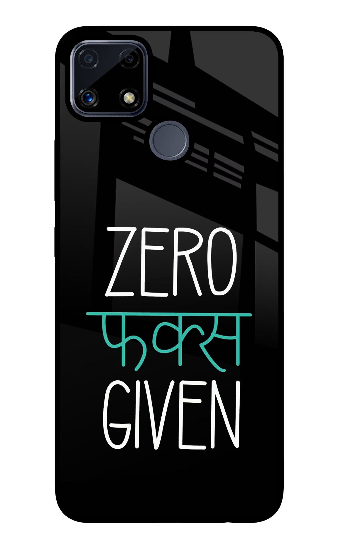 Zero Fucks Given Realme C25/C25s Glass Case Back Cover by Casekaro