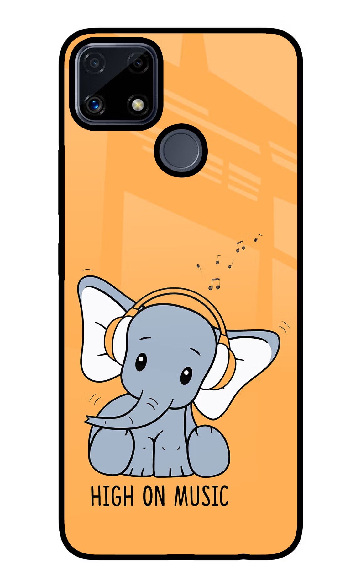 High On Music Realme C25/C25s Glass Case Back Cover by Casekaro