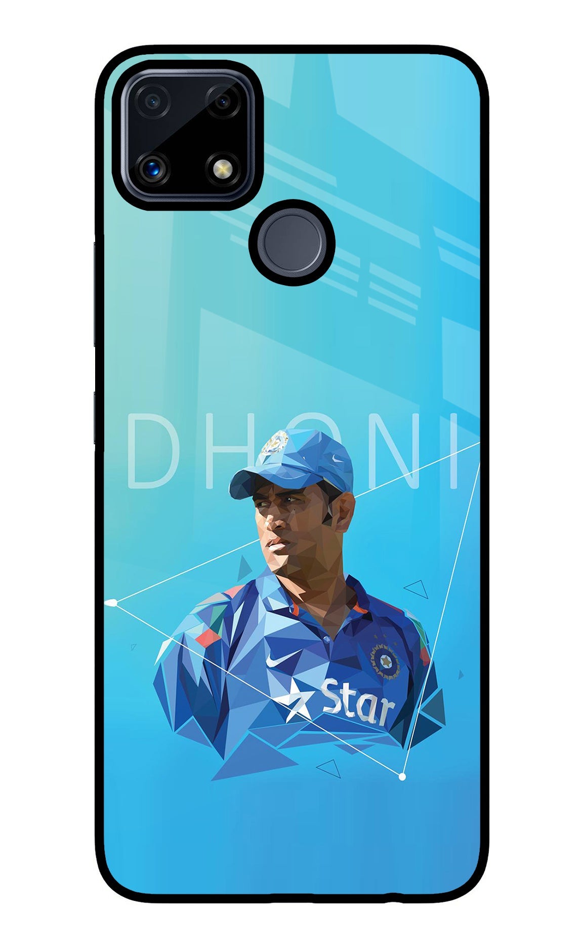 Dhoni Artwork Realme C25/C25s Glass Case