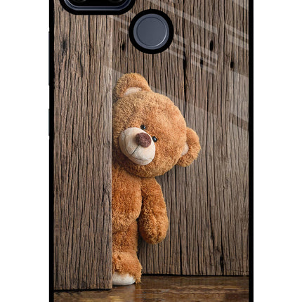 Teddy Wooden Realme C25/C25s Glass Case Back Cover by Casekaro