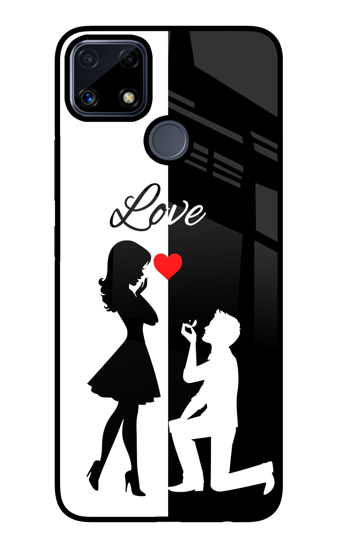 Love Propose Black And White Realme C25/C25s Back Cover