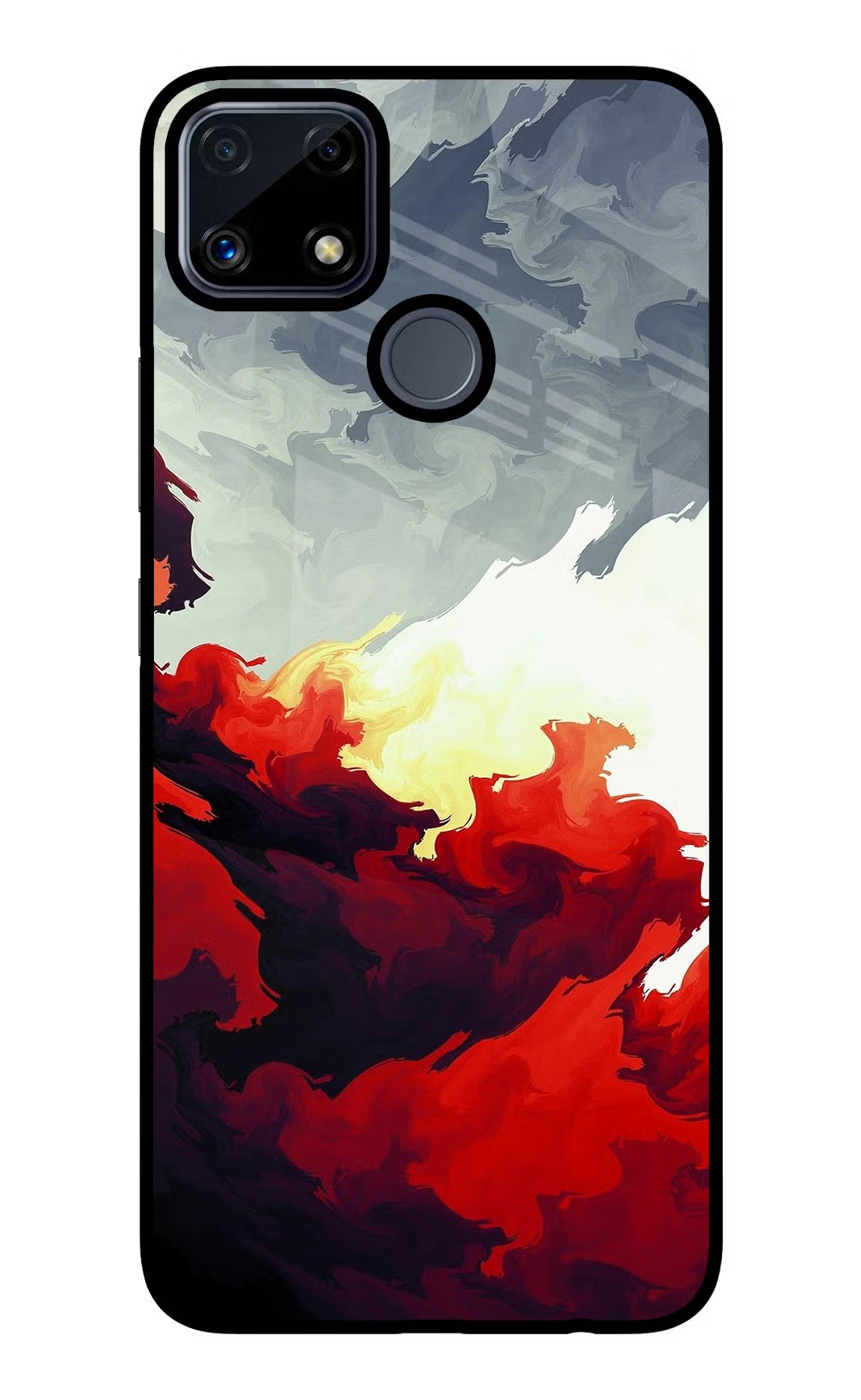 Fire Cloud Realme C25/C25s Glass Case Back Cover by Casekaro