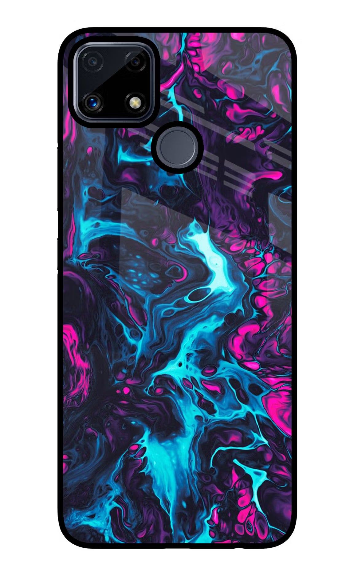 Abstract Realme C25/C25s Glass Case Back Cover by Casekaro