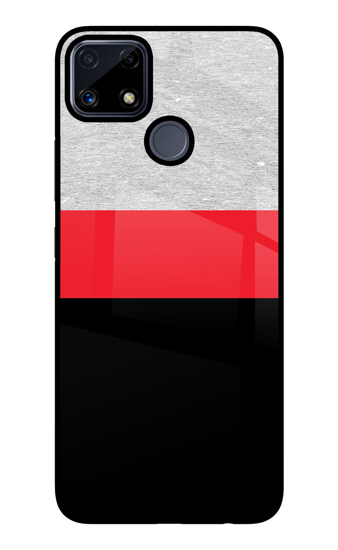 Tri Color Pattern Realme C25/C25s Glass Case Back Cover by Casekaro