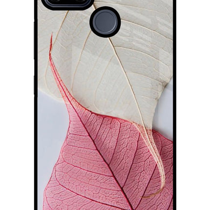 White Pink Leaf Realme C25/C25s Glass Case