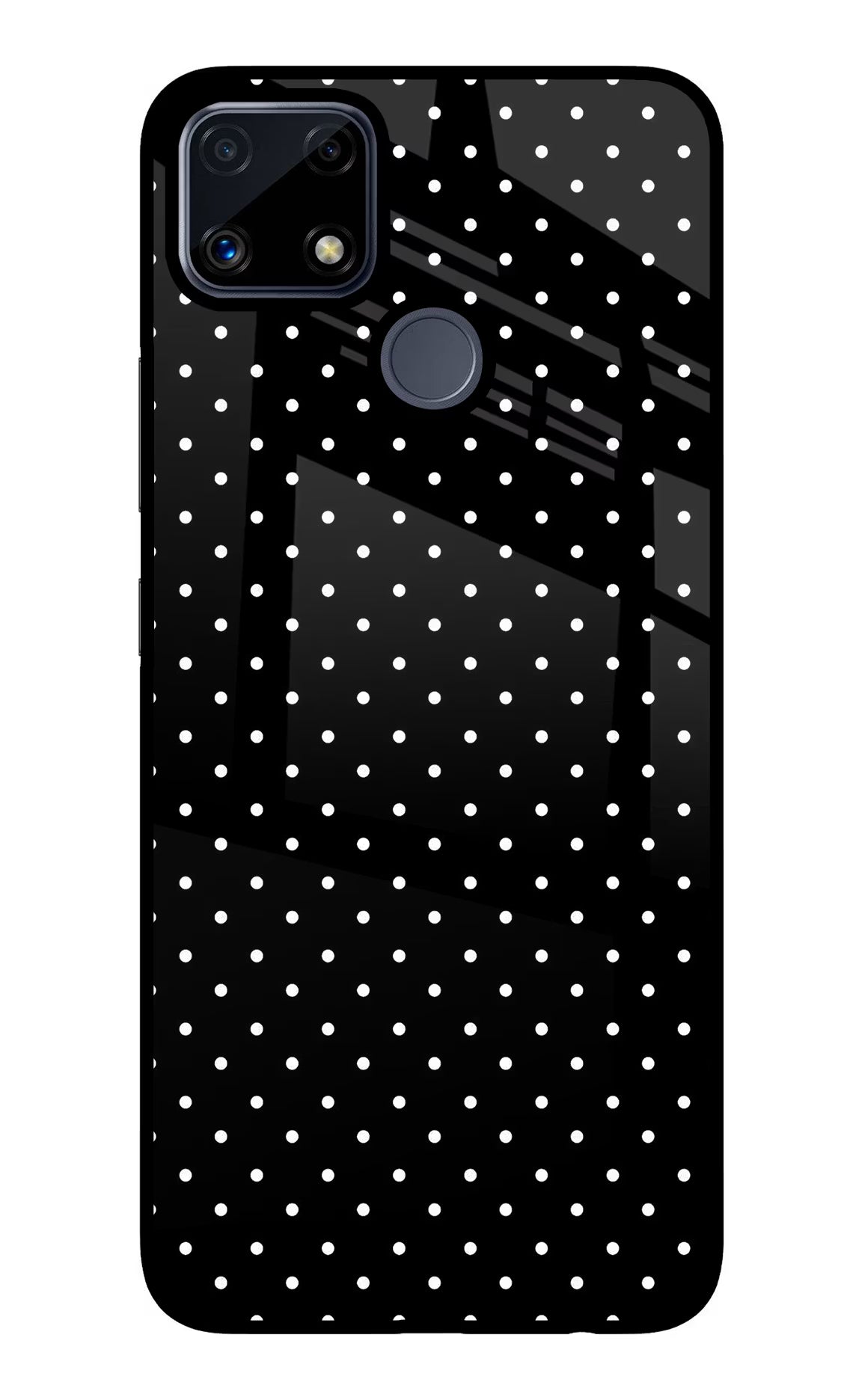White Dots Realme C25/C25s Glass Case Back Cover by Casekaro