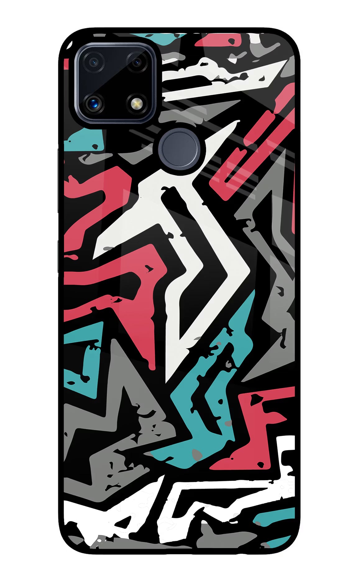 Geometric Graffiti Realme C25/C25s Glass Case Back Cover by Casekaro