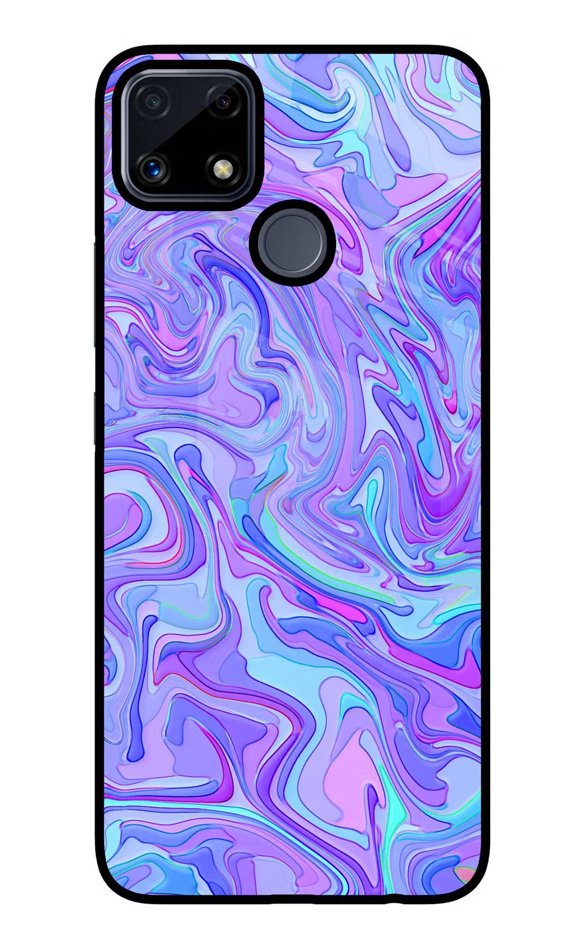 Glitter Realme C25/C25s Glass Case Back Cover by Casekaro