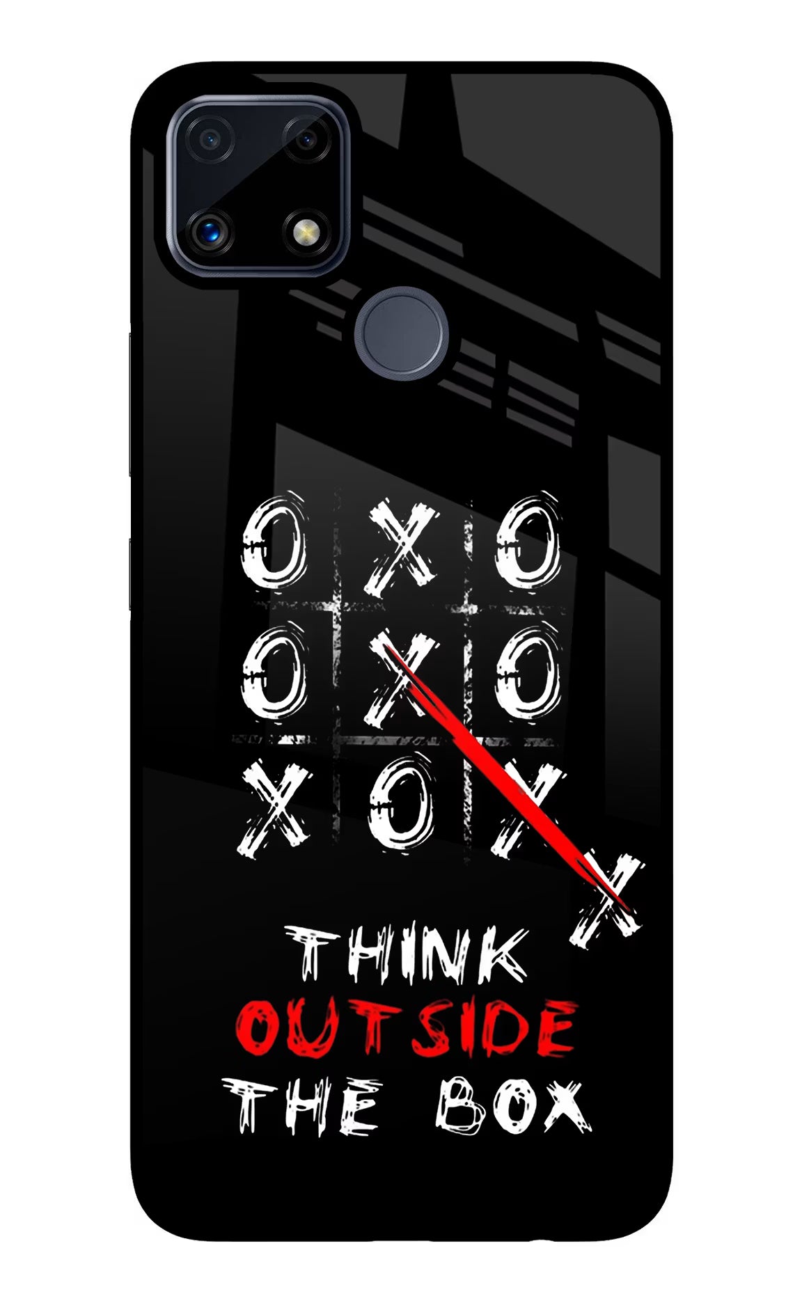 Think out of the BOX Realme C25/C25s Glass Case Back Cover by Casekaro