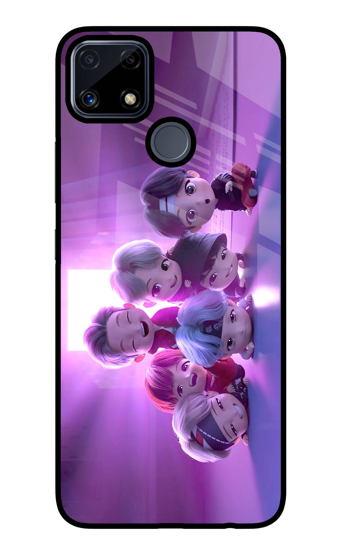 BTS Chibi Realme C25/C25s Glass Case