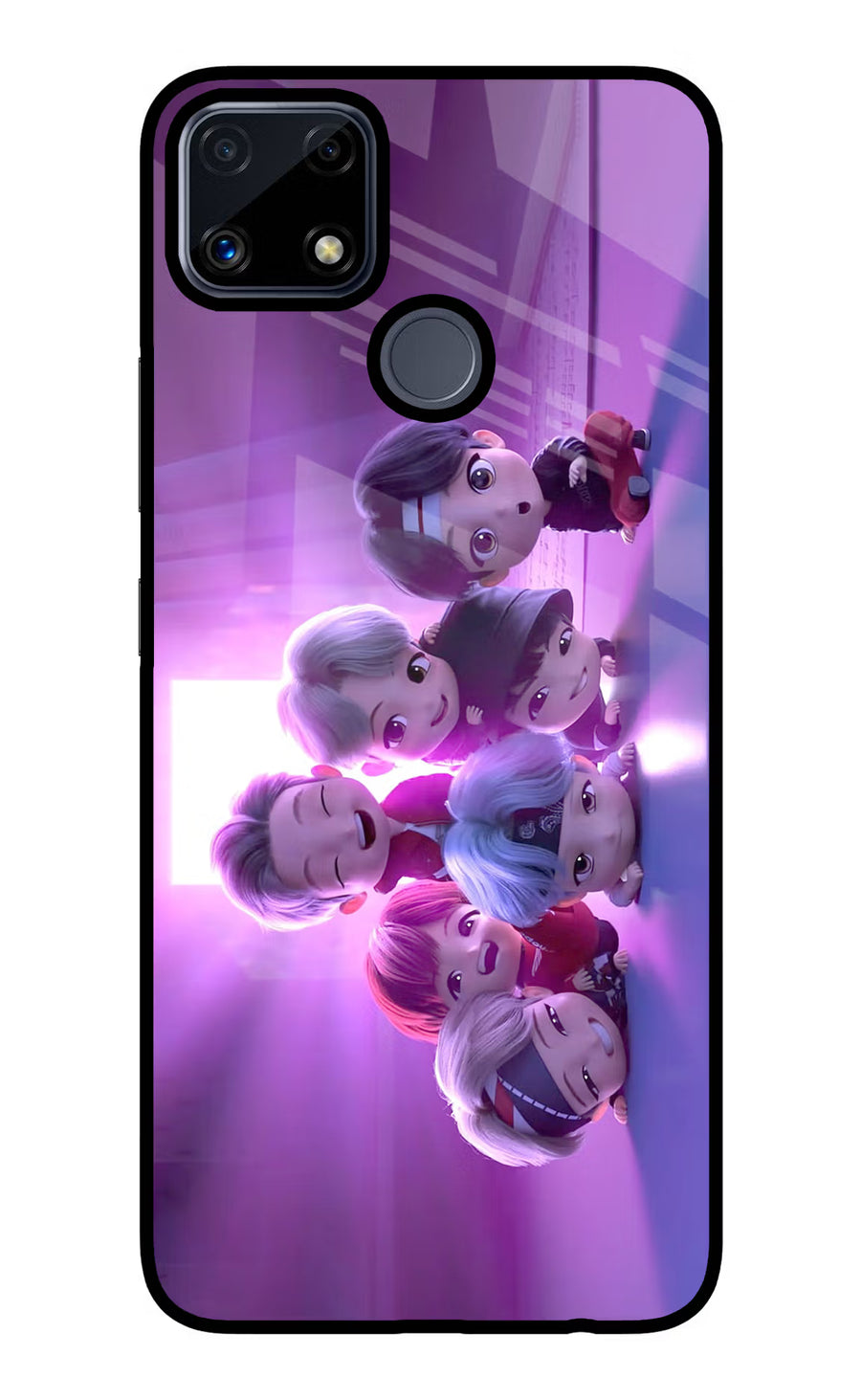 BTS Chibi Realme C25/C25s Back Cover, Glass case