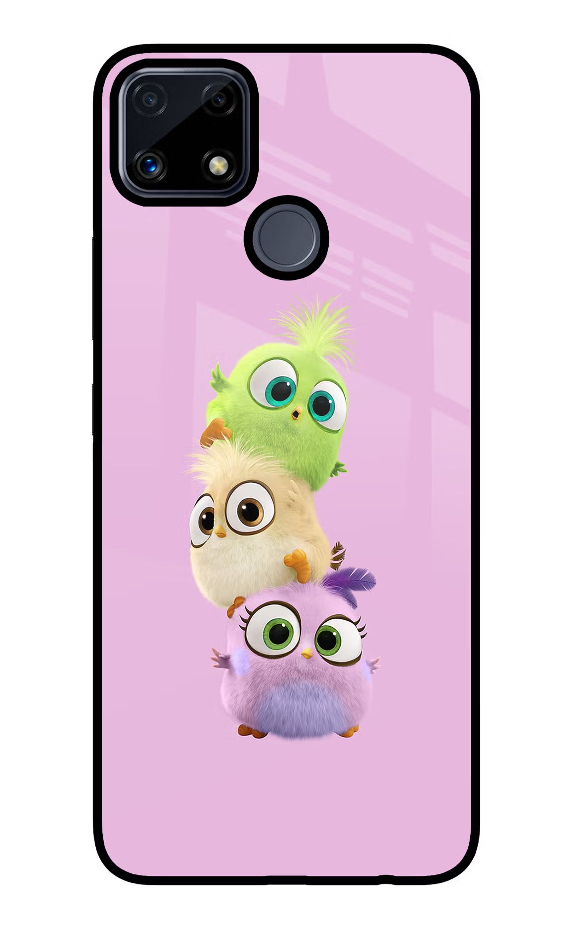 Cute Little Birds Realme C25/C25s Glass Case Back Cover by Casekaro