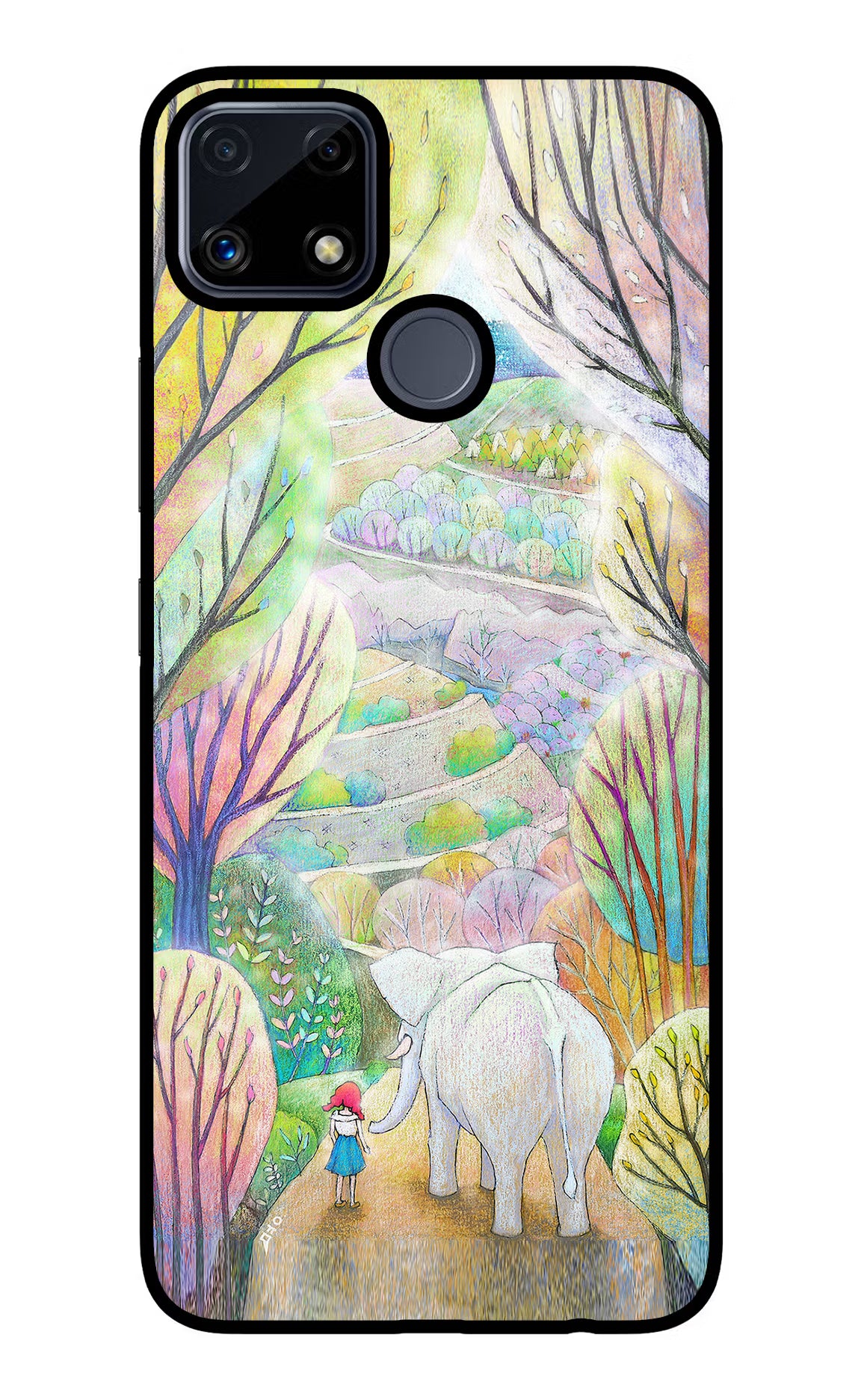 Nature Painting Realme C25/C25s Glass Case Back Cover by Casekaro