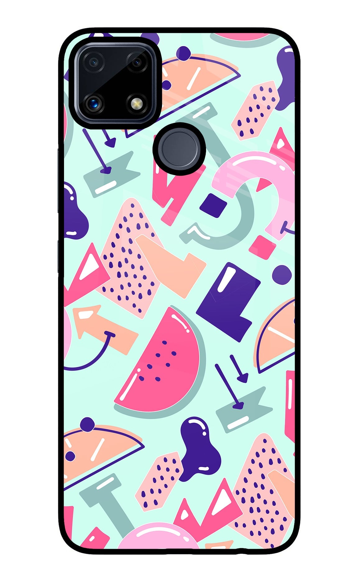 Doodle Pattern Realme C25/C25s Glass Case