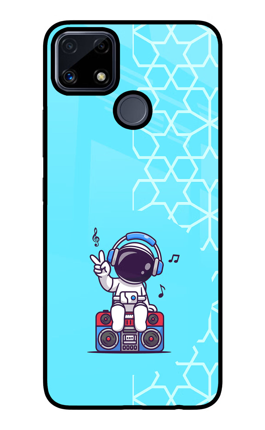 Cute Astronaut Chilling Realme C25/C25s Back Cover, Glass case