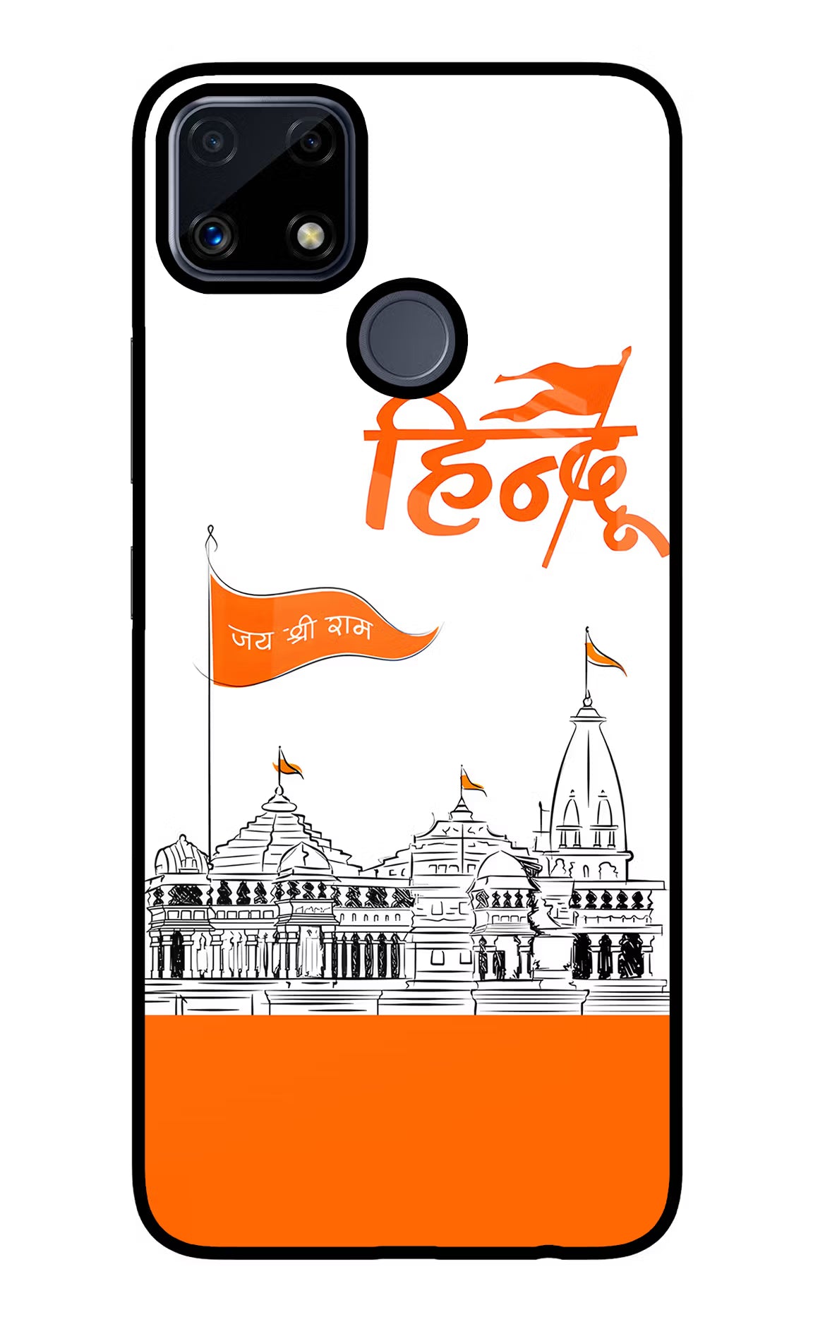 Jai Shree Ram Hindu Realme C25/C25s Glass Case Back Cover by Casekaro