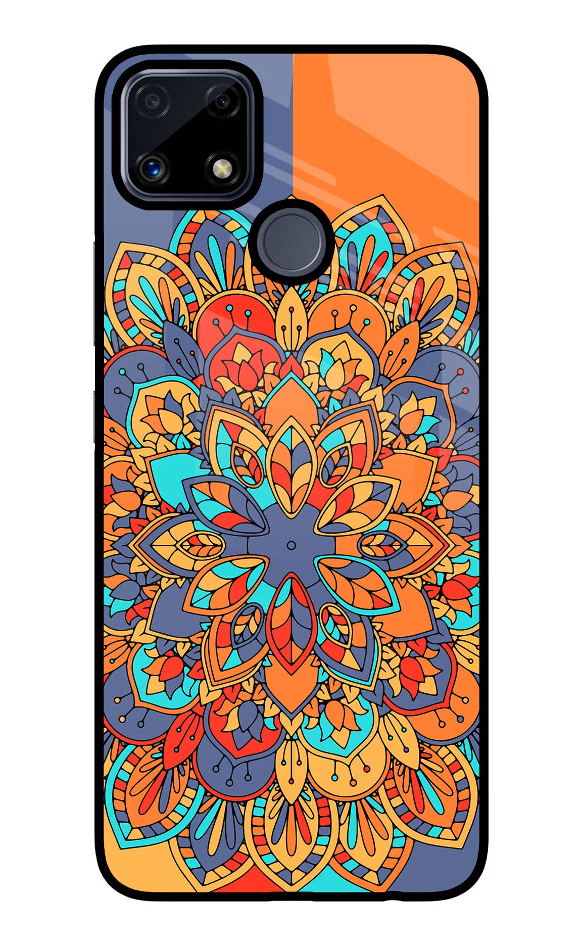 Color Mandala Realme C25/C25s Glass Case Back Cover by Casekaro