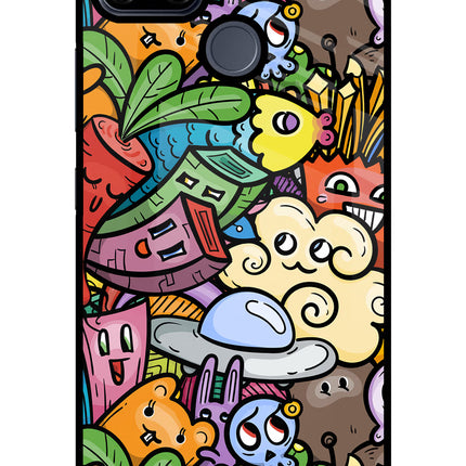 Veggie Doodle Realme C25/C25s Glass Case Back Cover by Casekaro