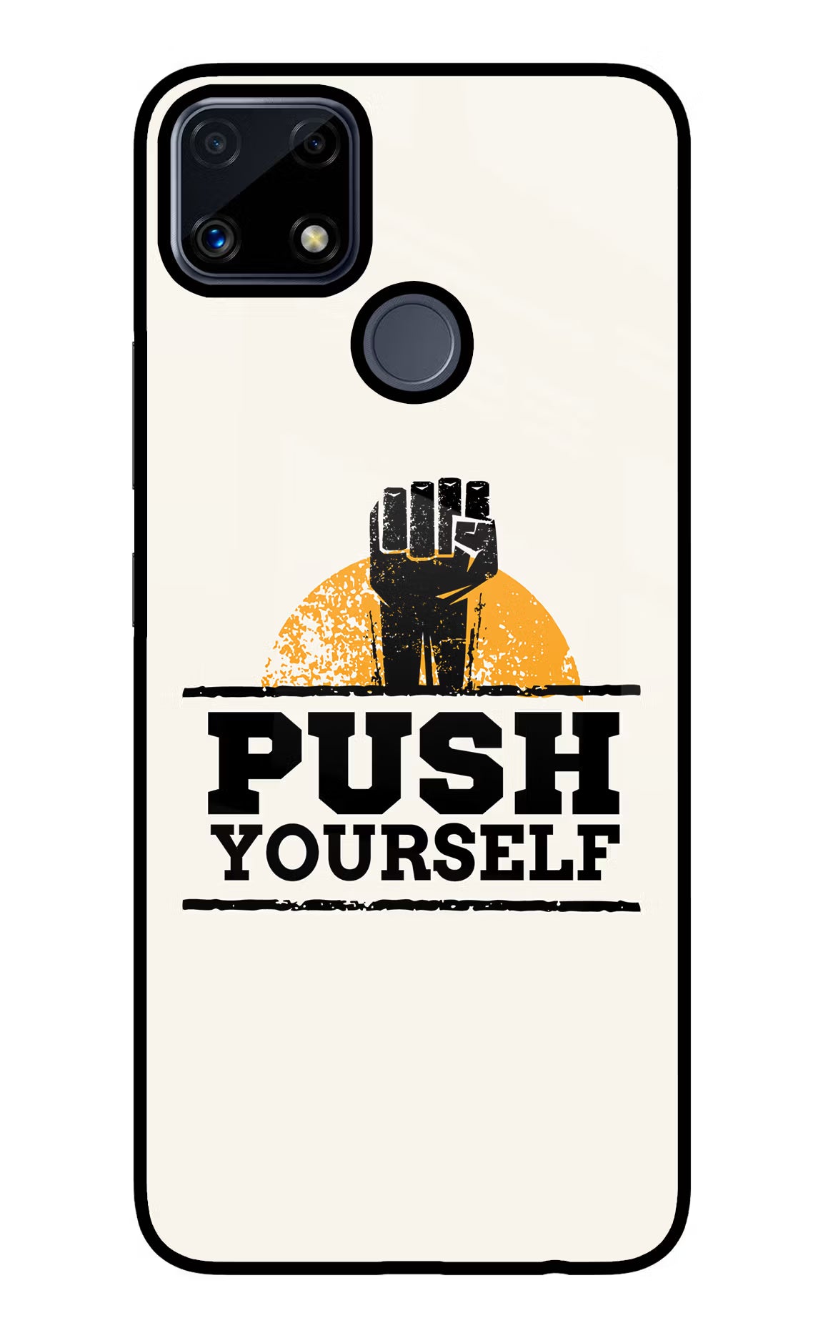 Push Yourself Realme C25/C25s Glass Case Back Cover by Casekaro