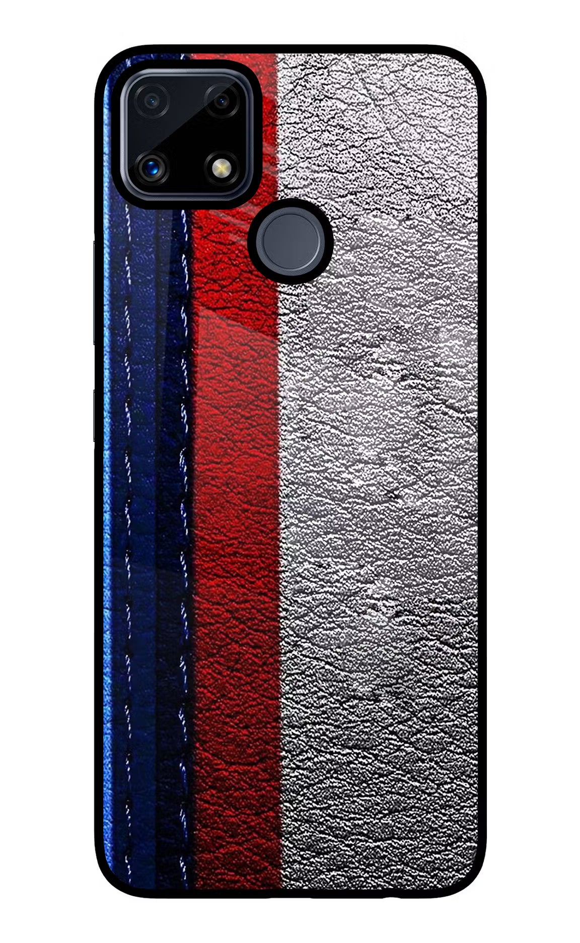 BMW Stripes Realme C25/C25s Glass Case Back Cover by Casekaro