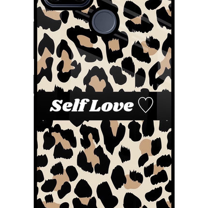 Leopard Print Self Love Realme C25/C25s Glass Case Back Cover by Casekaro