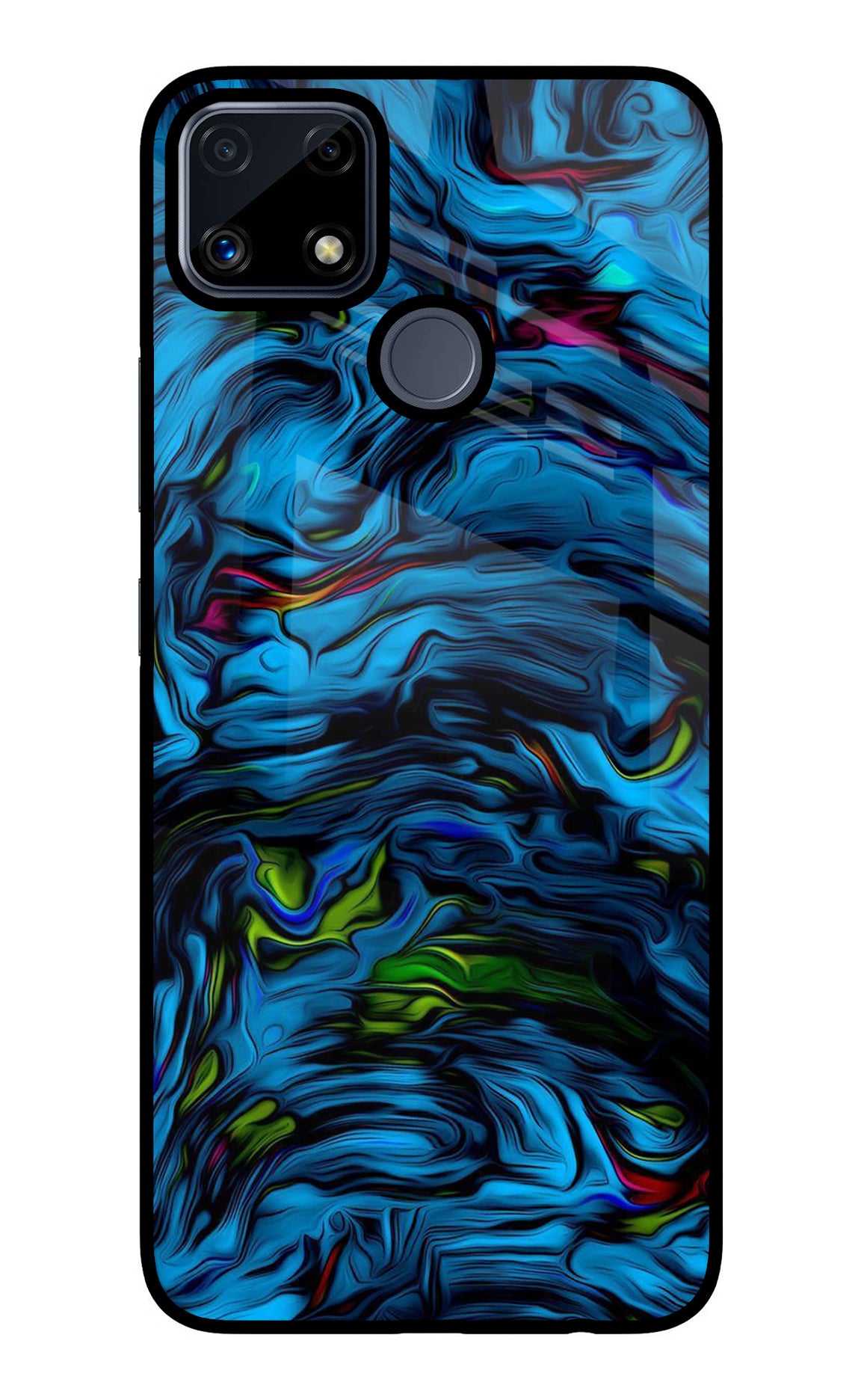 Dark Blue Abstract Realme C25/C25s Glass Case