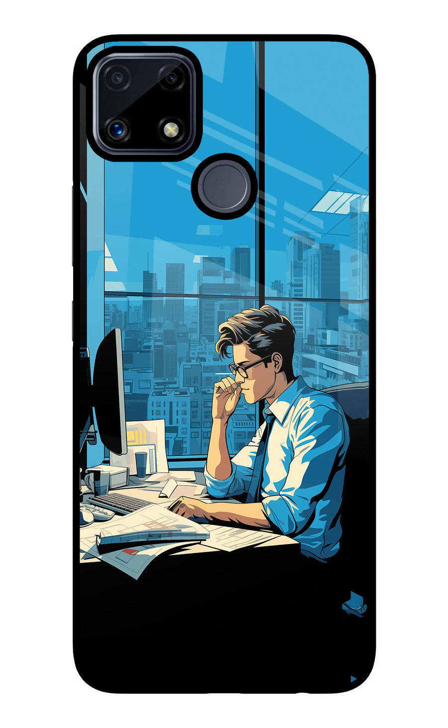Focused Hustler (AI Generated) Realme C25/C25s Back Cover, Glass case