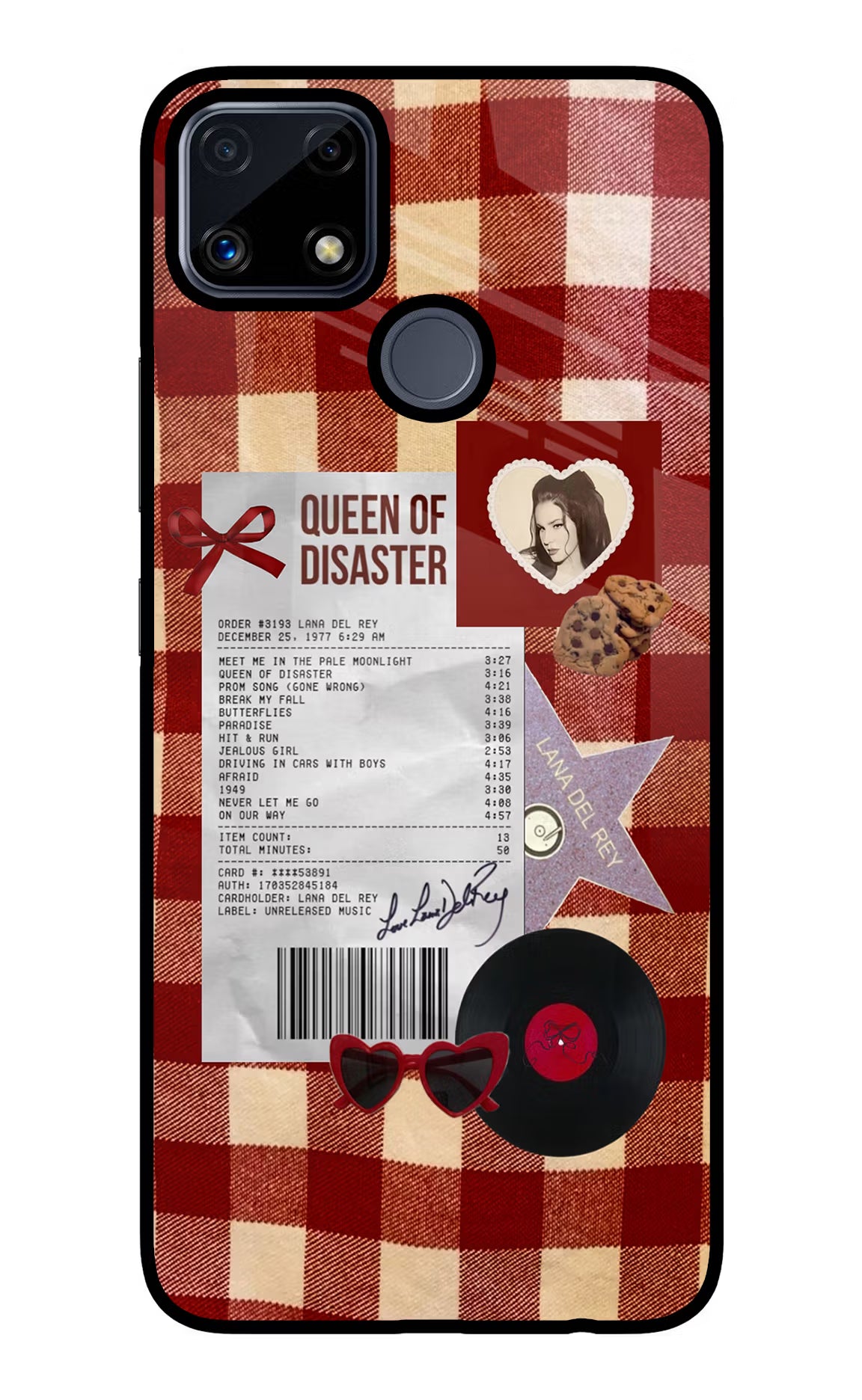 Queen of Disaster Realme C25/C25s Glass Case Back Cover by Casekaro