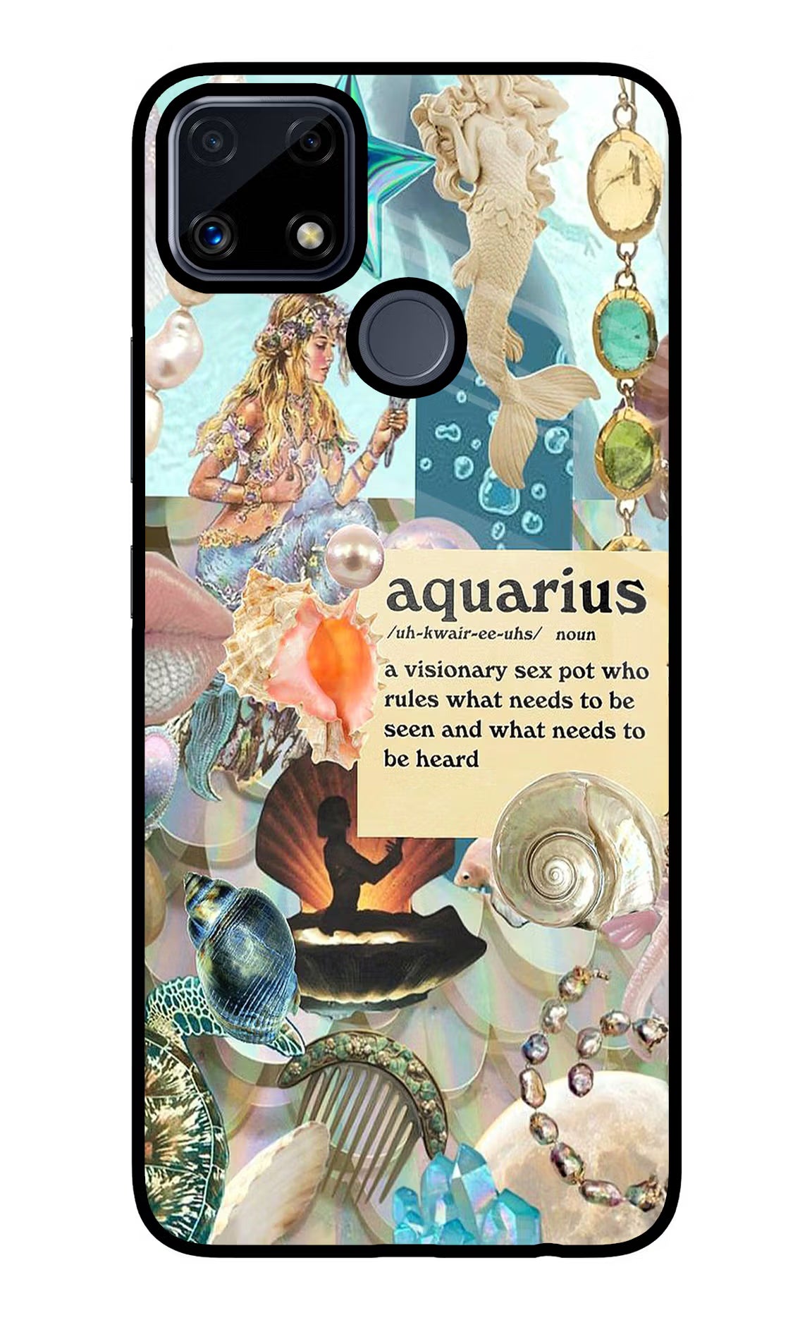Aquarius Zodiac Realme C25/C25s Glass Case Back Cover by Casekaro