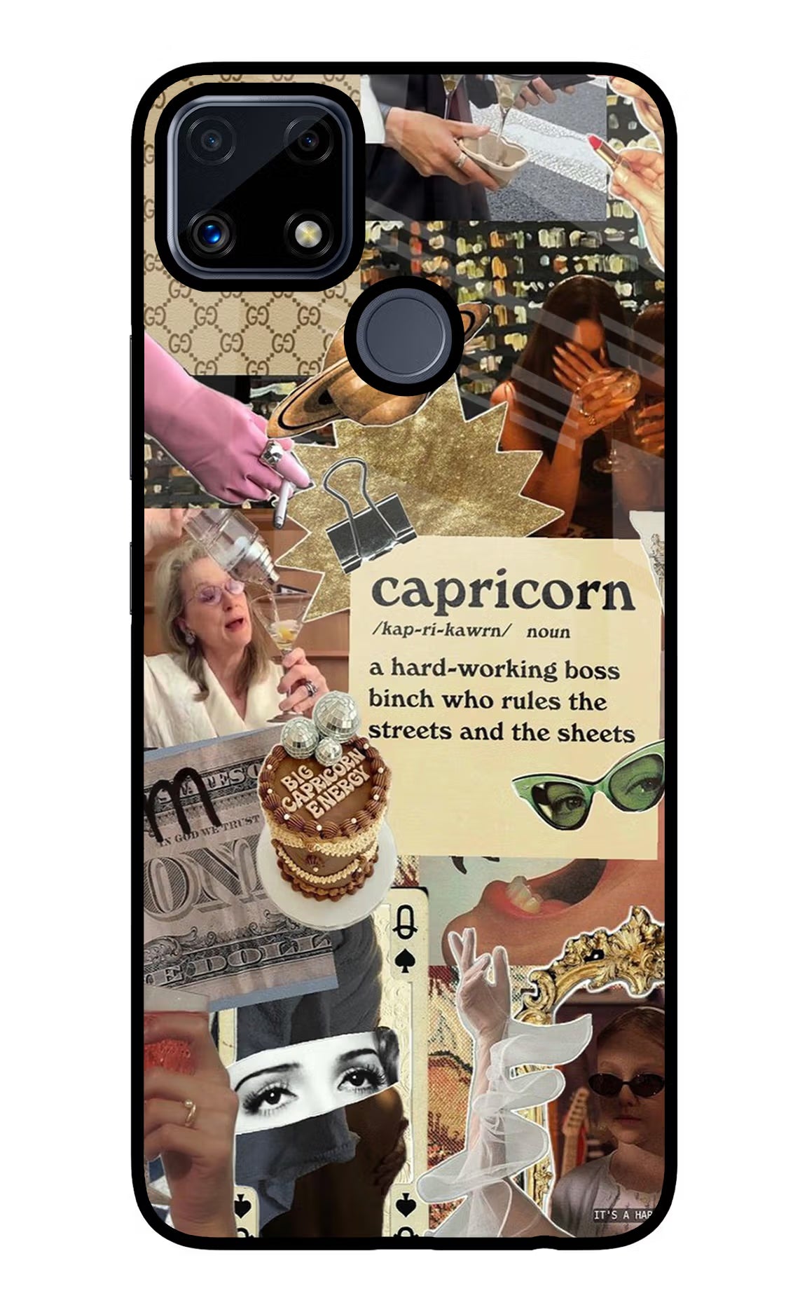 Capricorn Zodiac Realme C25/C25s Glass Case Back Cover by Casekaro
