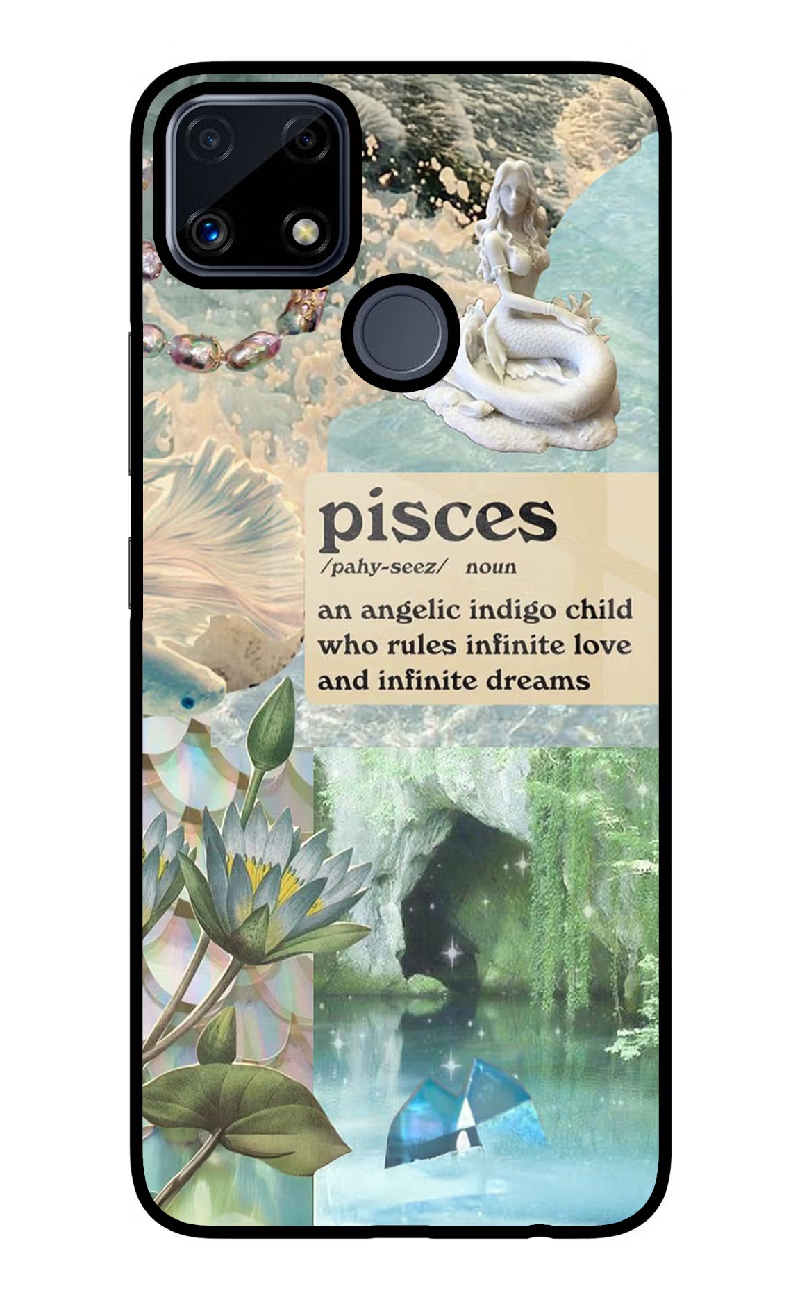 Pisces Zodiac Realme C25/C25s Glass Case Back Cover by Casekaro