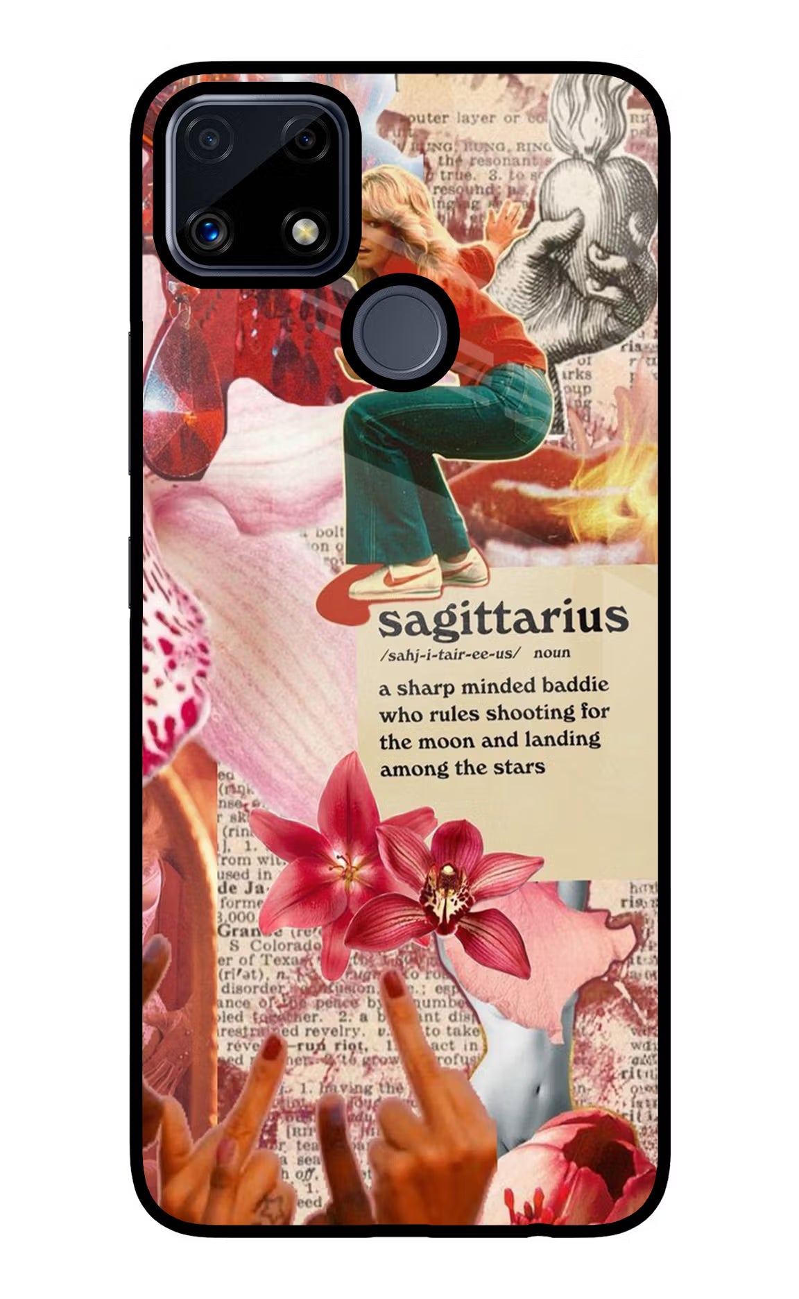 Sagittarius Zodiac Realme C25/C25s Glass Case Back Cover by Casekaro