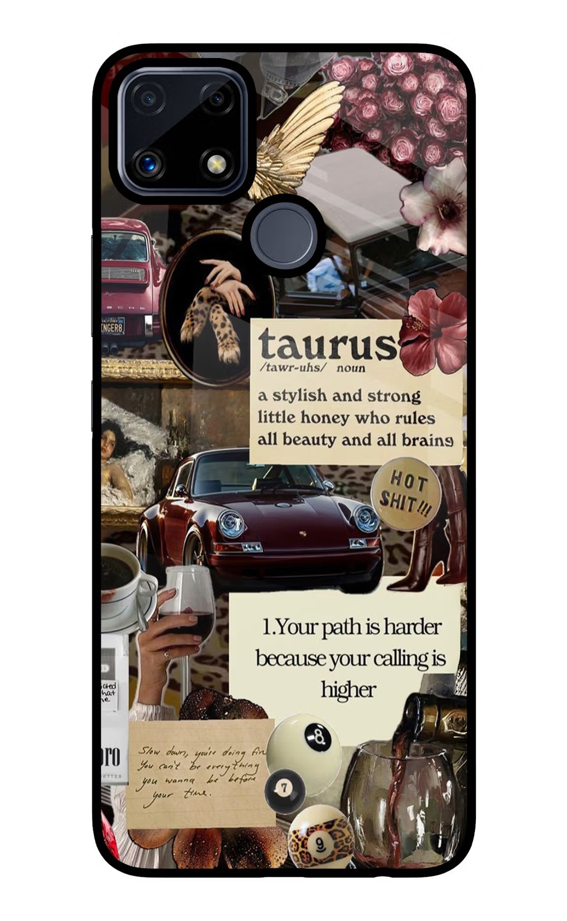 Taurus Zodiac Realme C25/C25s Glass Case Back Cover by Casekaro