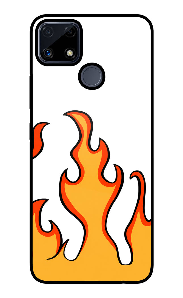 Fired Up – White Realme C25/C25s Glass Case