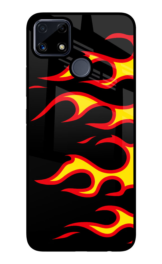 Side Sweep Flames Realme C25/C25s Glass Case