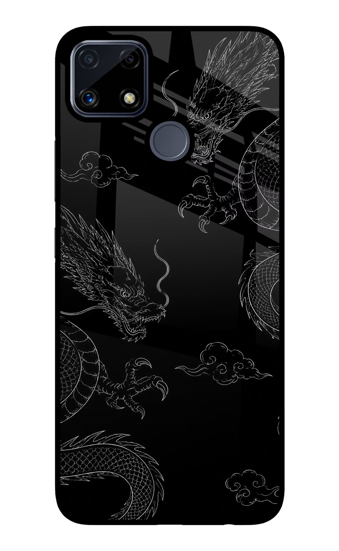 Twin Dragons Realme C25/C25s Glass Case Back Cover by Casekaro