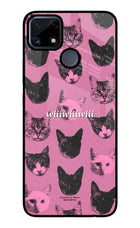 Pink Cats Realme C25/C25s Glass Case