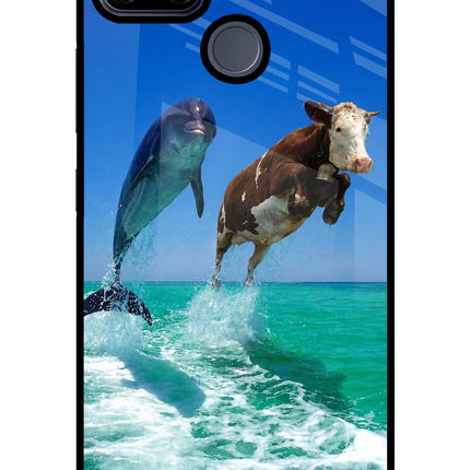 Dolphin vs Cow Realme C25/C25s Glass Case