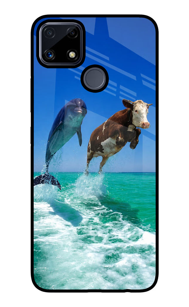 Dolphin vs Cow Realme C25/C25s Glass Case