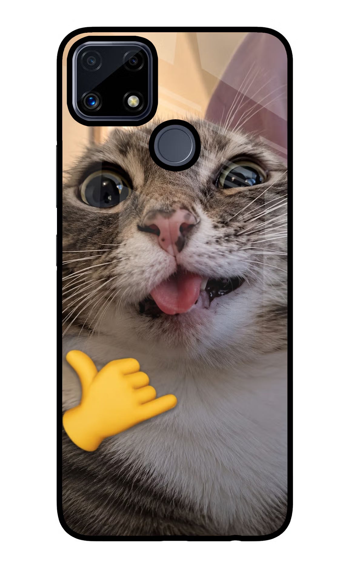 Silly Cat Call Realme C25/C25s Glass Case
