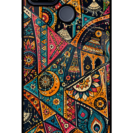 Folk Print Realme C25/C25s Glass Case