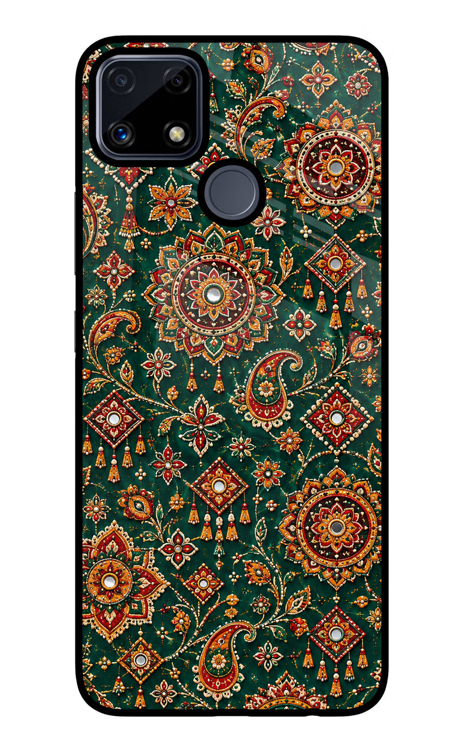 Green Pataka Realme C25/C25s Back Cover, Glass case