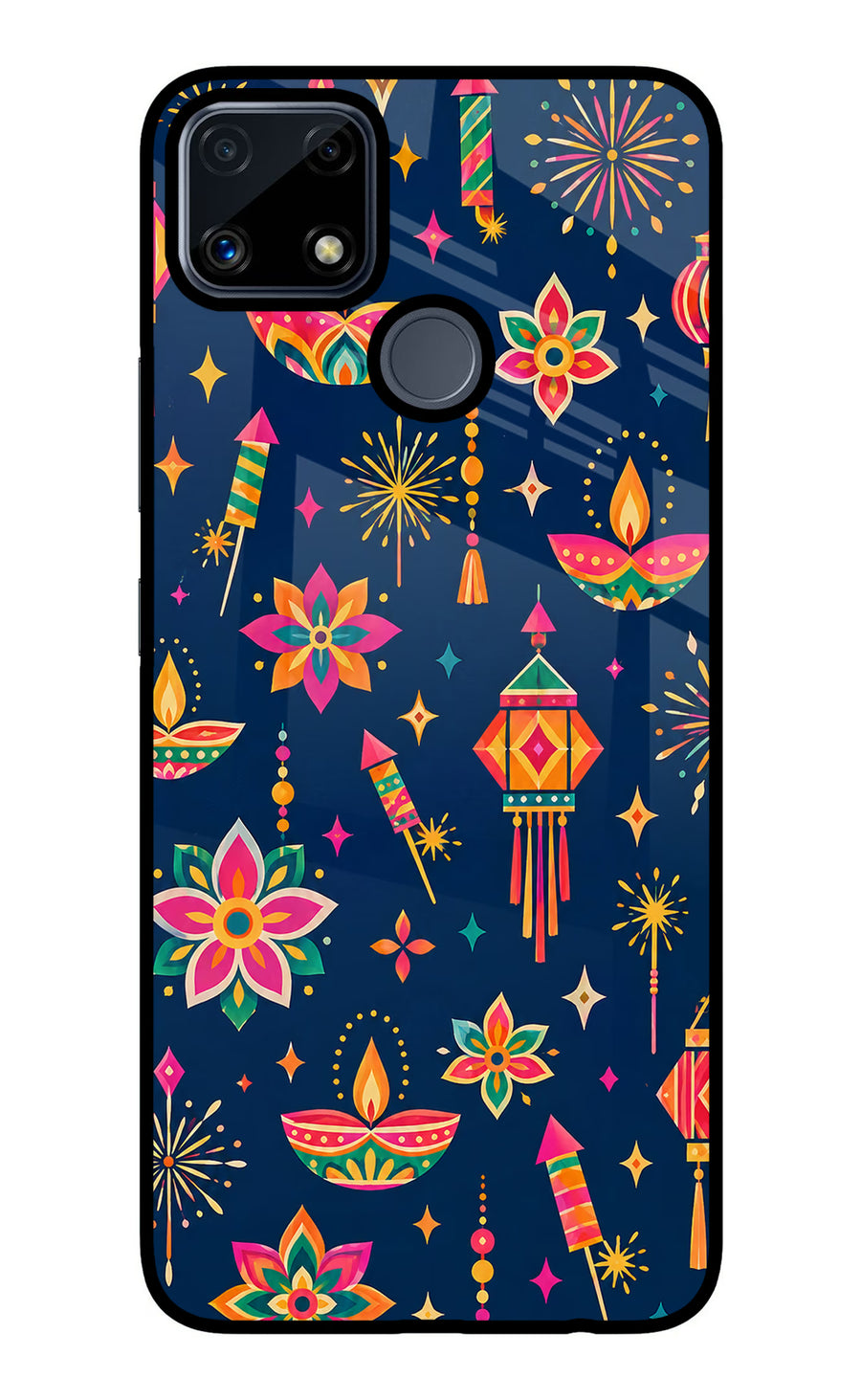 Festive Pop Realme C25/C25s Back Cover, Glass case