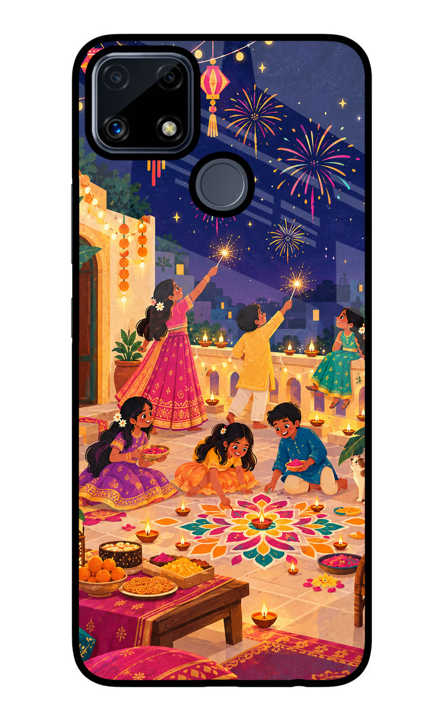 Diwali Night Realme C25/C25s Back Cover, Glass case