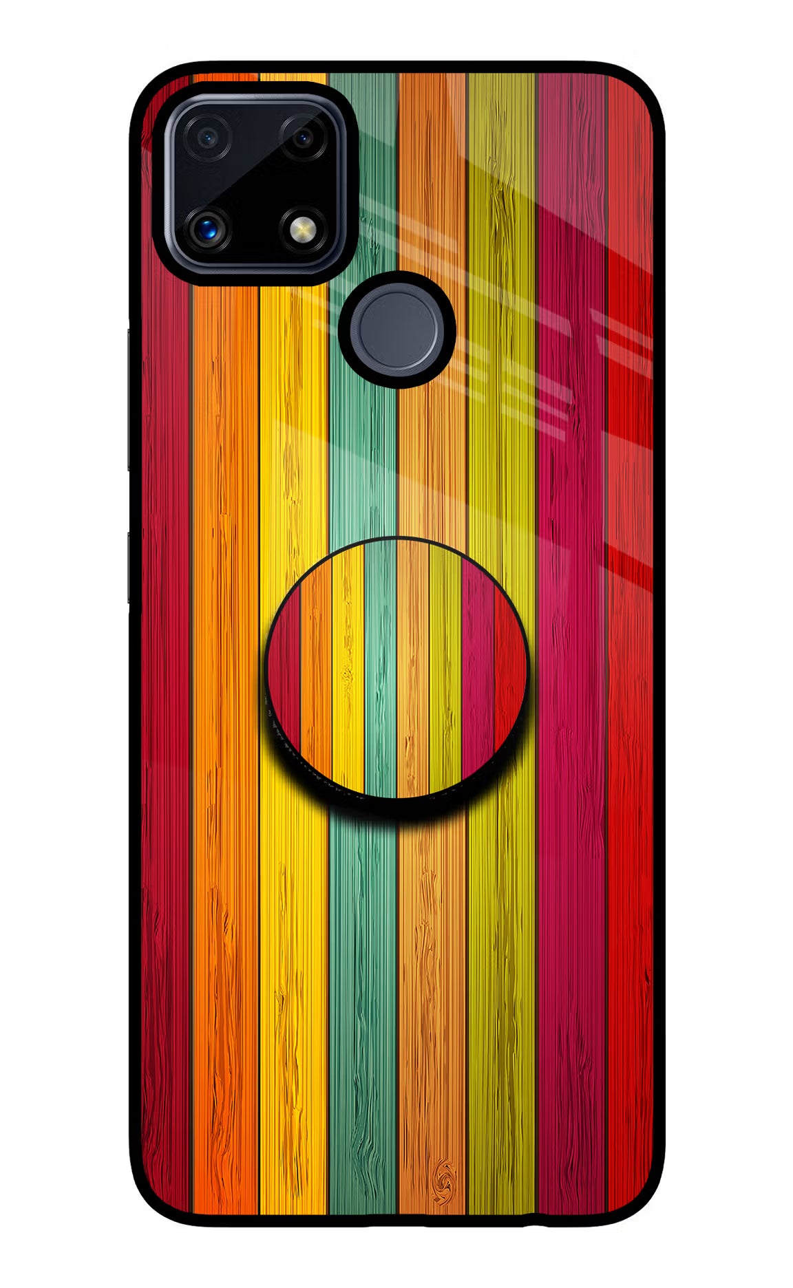 Multicolor Wooden Realme C25/C25s Pop Case by Casekaro
