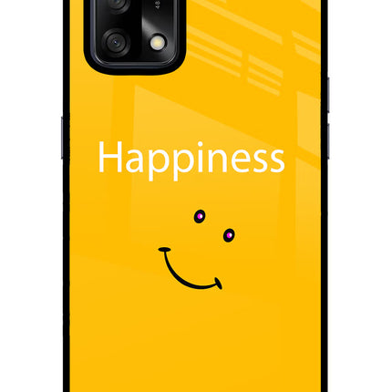 Happiness With Smiley Oppo F19/F19s Glass Case Back Cover by Casekaro