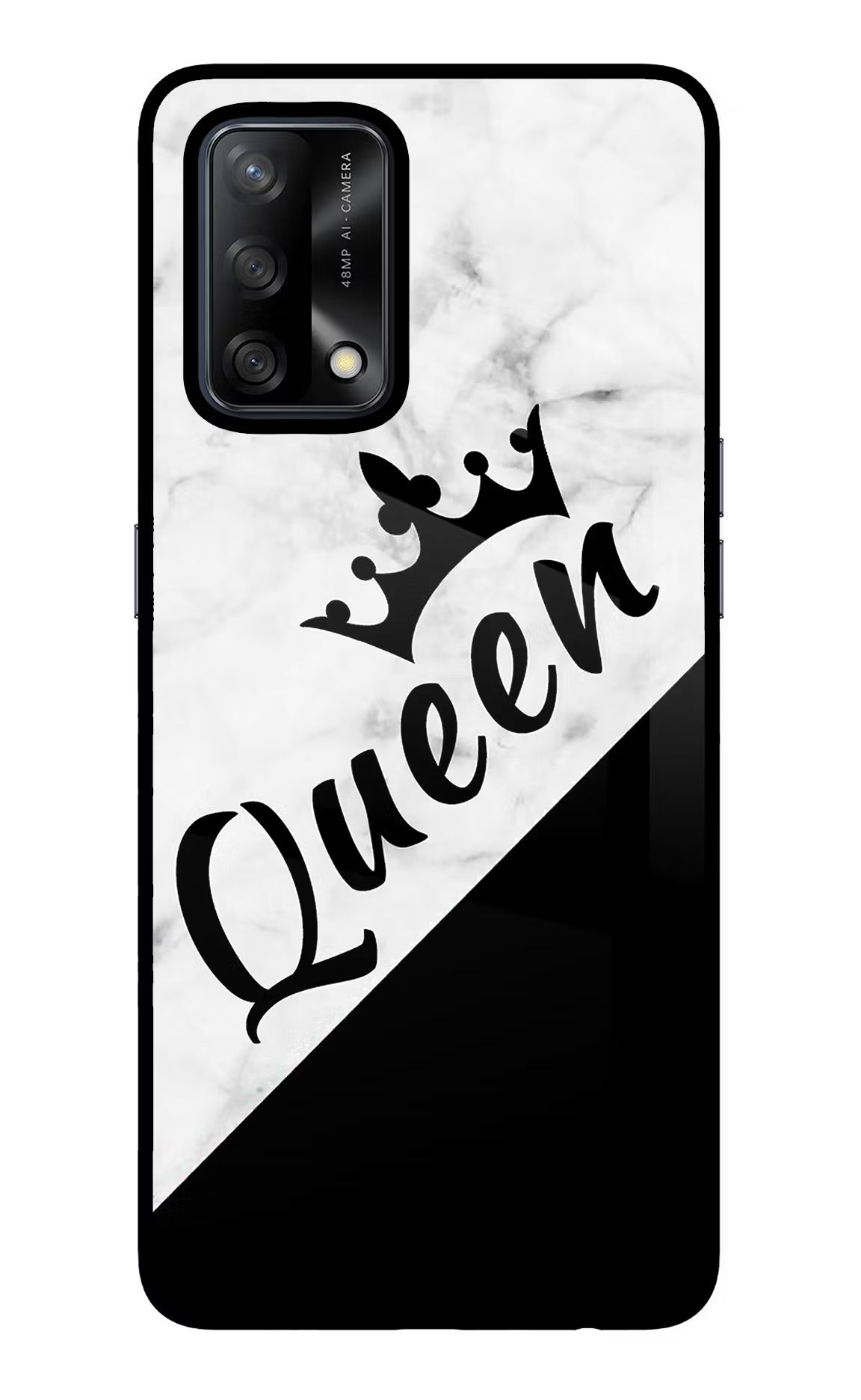 Queen Oppo F19/F19s Glass Case Back Cover by Casekaro